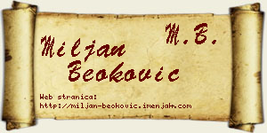 Miljan Beoković vizit kartica